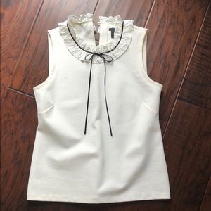 J.crew Sleeveless Blouse with Velvet Bow Detail